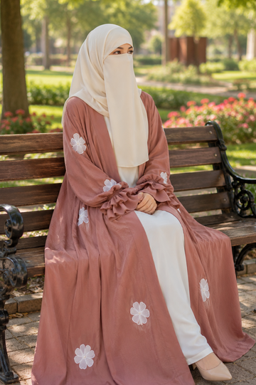 The Bloom Cardigan Set | Elegant Floral Abaya by Hayah Collection
