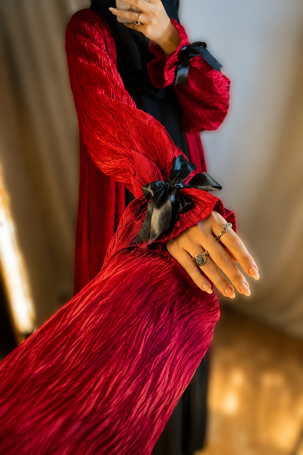 Luxury Red Abaya by Hayah Collection | Premium Elegant & Modest Abaya for Women