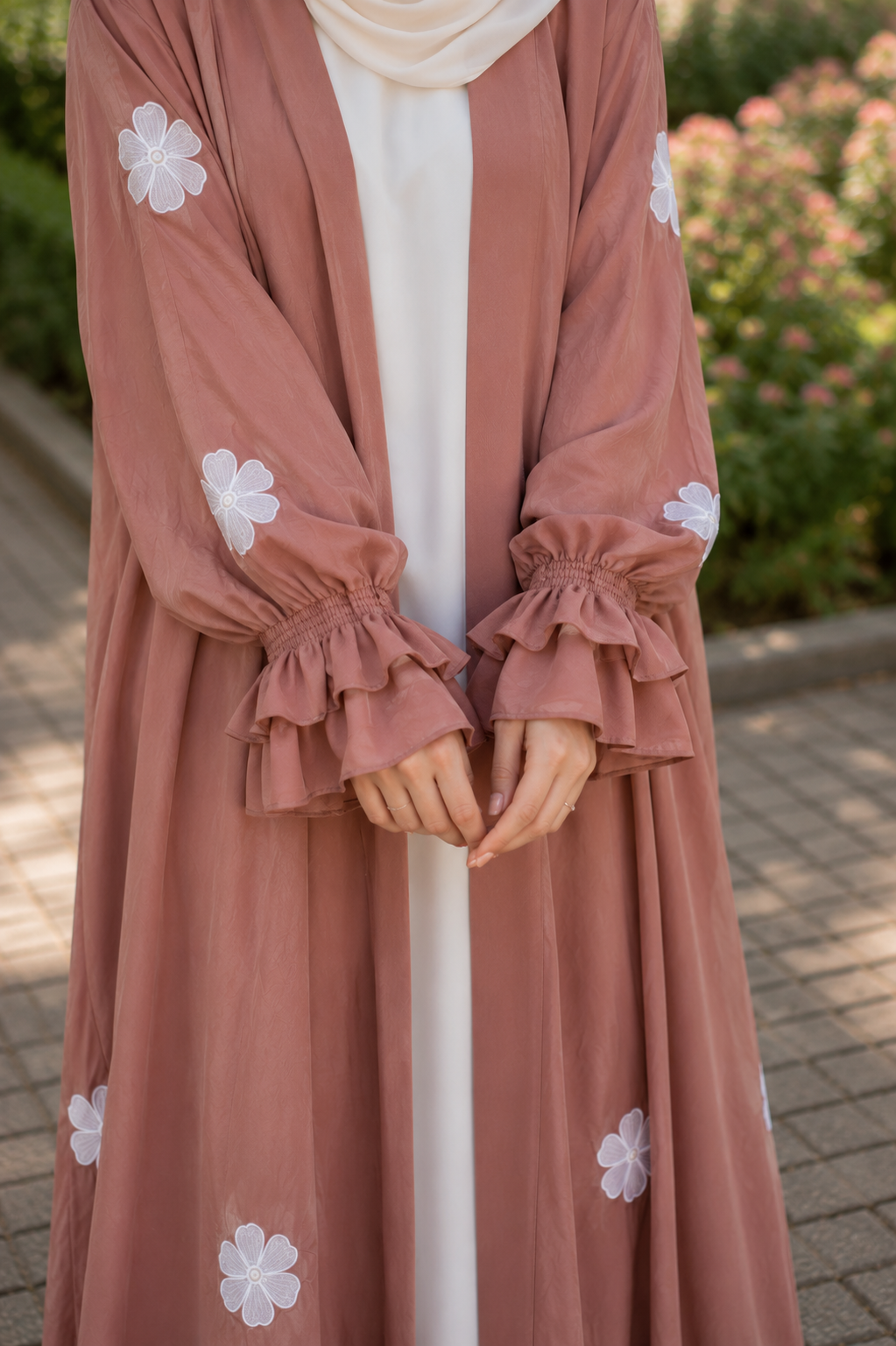 The Bloom Cardigan Set | Elegant Floral Abaya by Hayah Collection